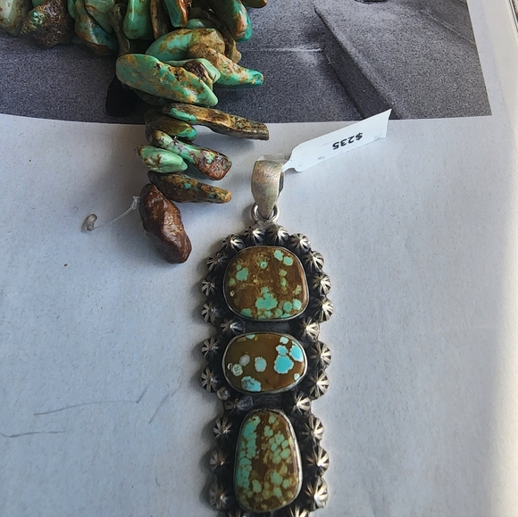 Elegant #8 Turquoise Pendant In Sterling Silver ⭕️✳️@Stella46✳️⭕️🔶️RESERVED🔶️ - Picture 7 of 7